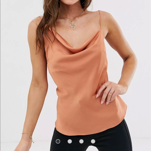 ASOS Tops - ASOS DESIGN asymmetric cowl neck satin cami